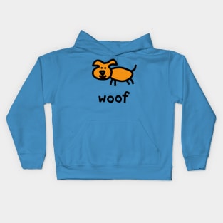 Dog says Woof for Kids Kids Hoodie